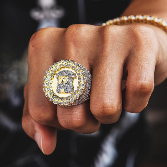 Micro Pave Jesus Ring