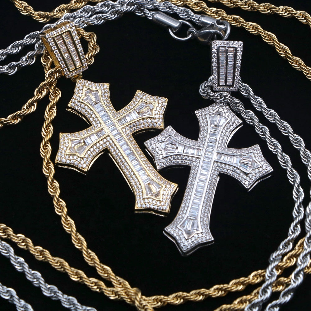 Baguette Cross Pendant