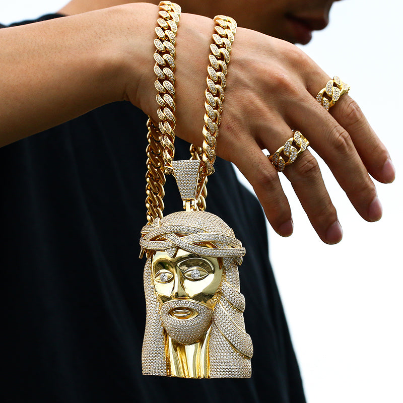 Big Iced Out Jesus Pendant