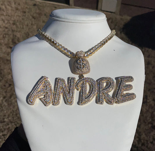 Custom Money Bag Letter Necklace