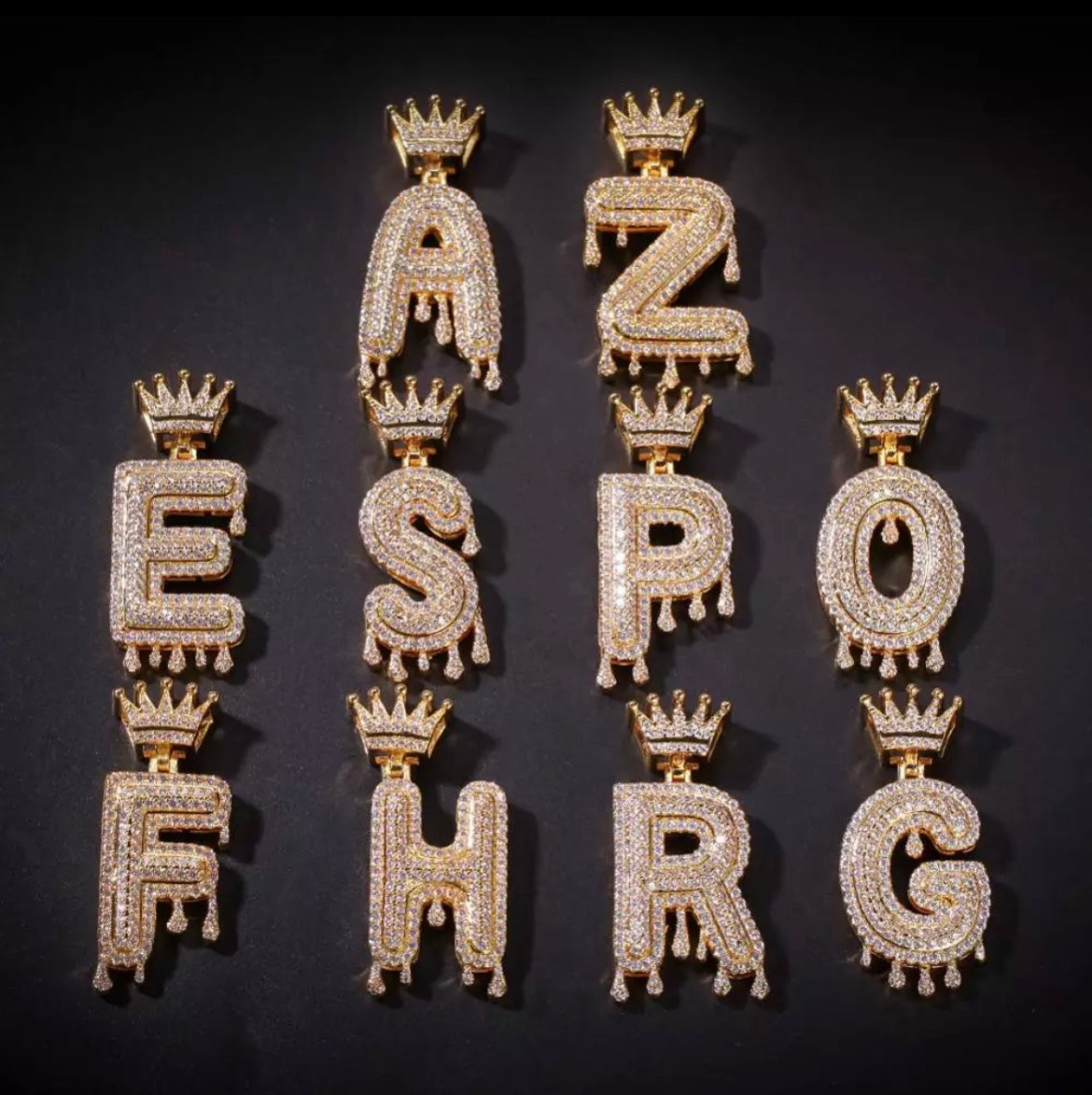 Custom Crowned Letter Necklace