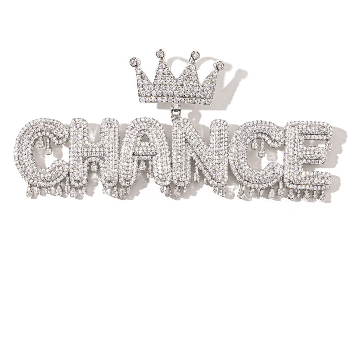 Dripped Crowned Cuban Name Necklace