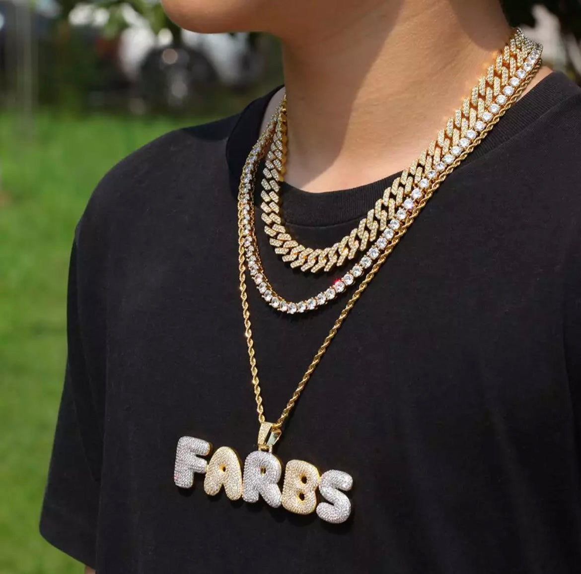 Big Bubble Letter Necklace