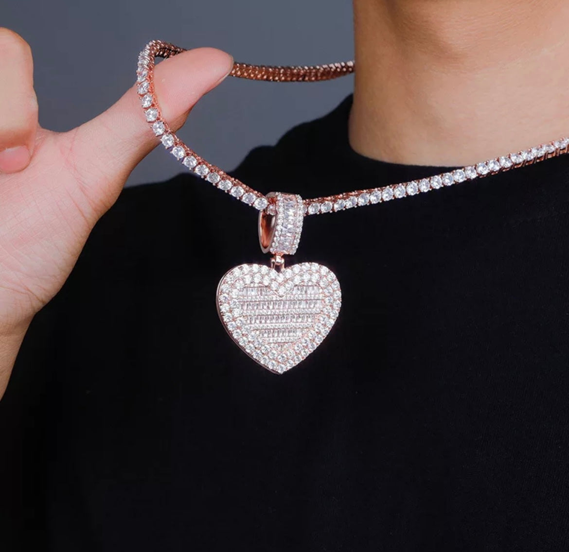Custom Heart Photo Pendant