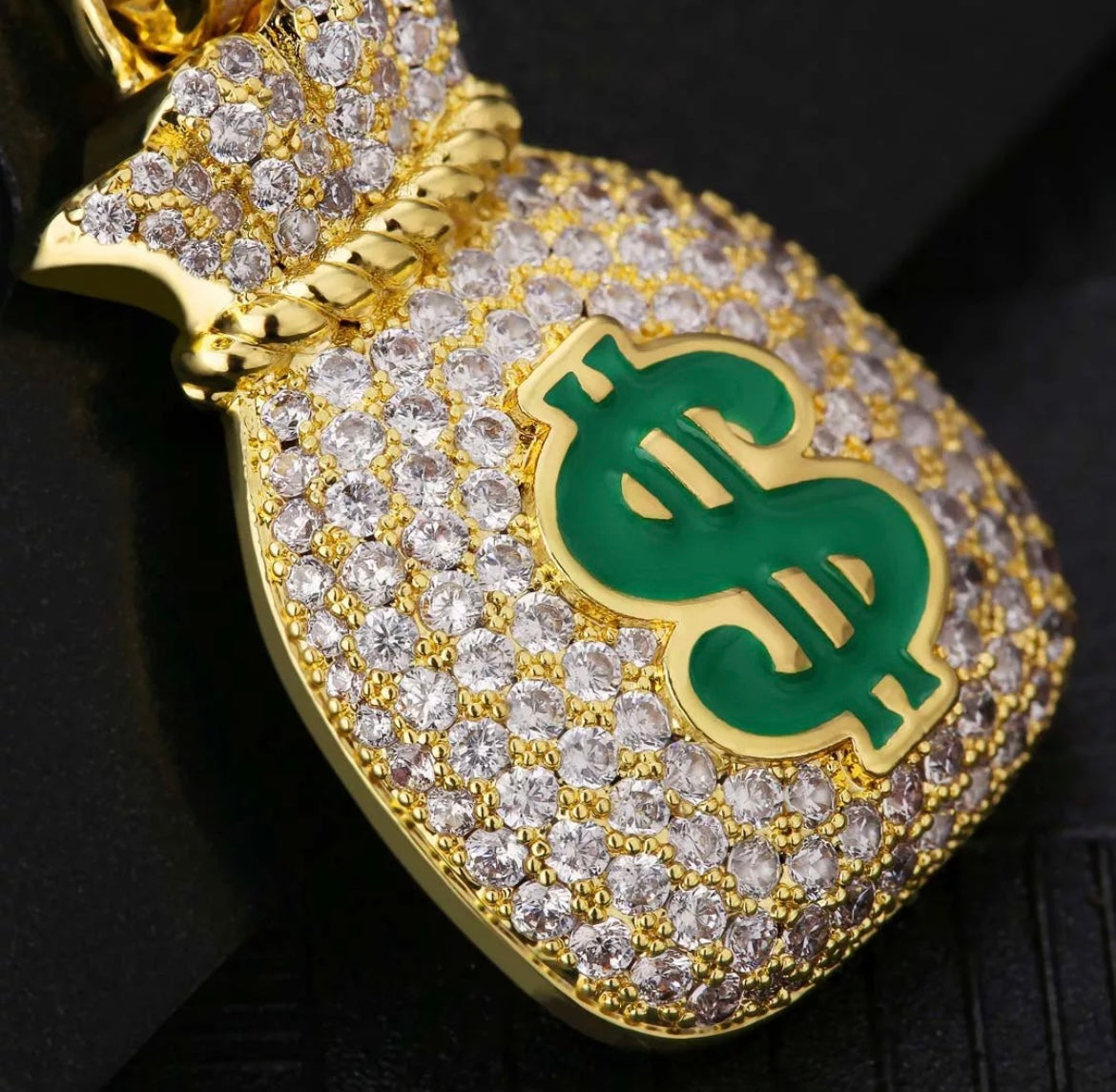 Iced Out Money Bag Pendant