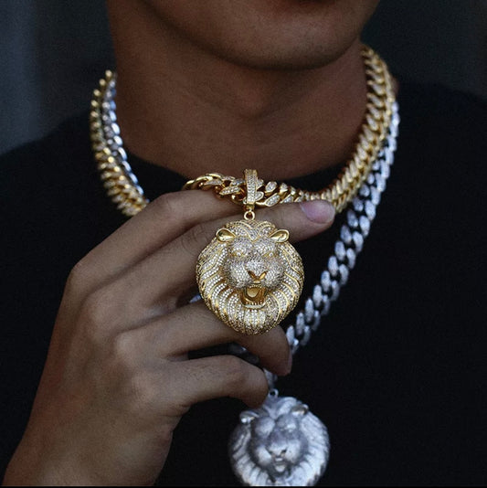 Iced Out Lion Head Pendant