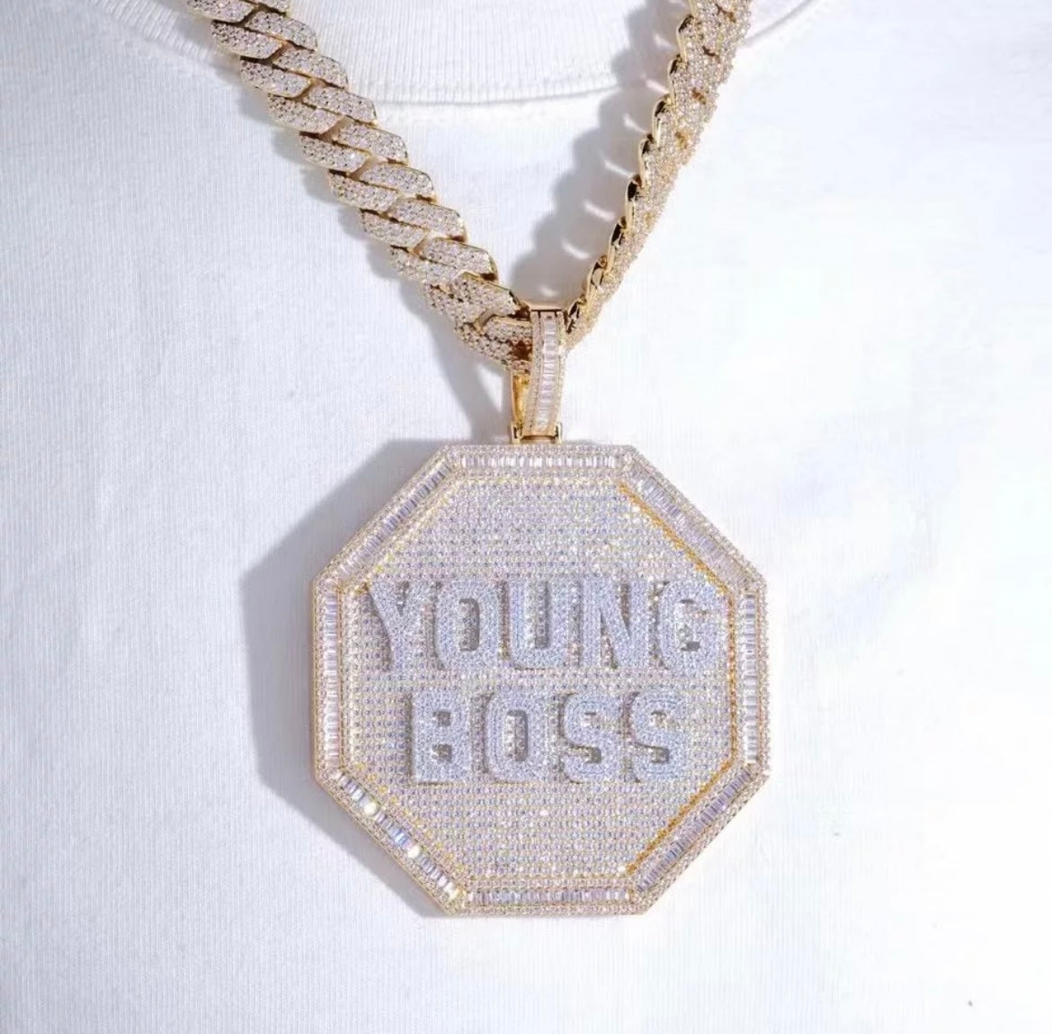 Custom Round Name Pendant iced out