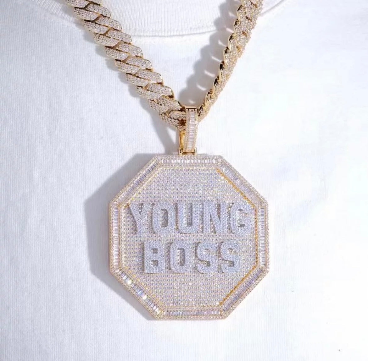 Custom Round Name Pendant iced out