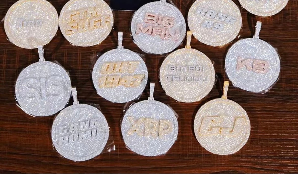Custom Round Name Pendant