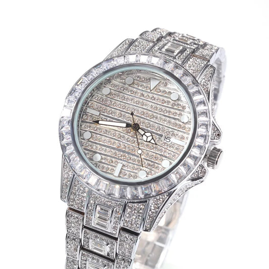 Baguette Round Iced Out Watch