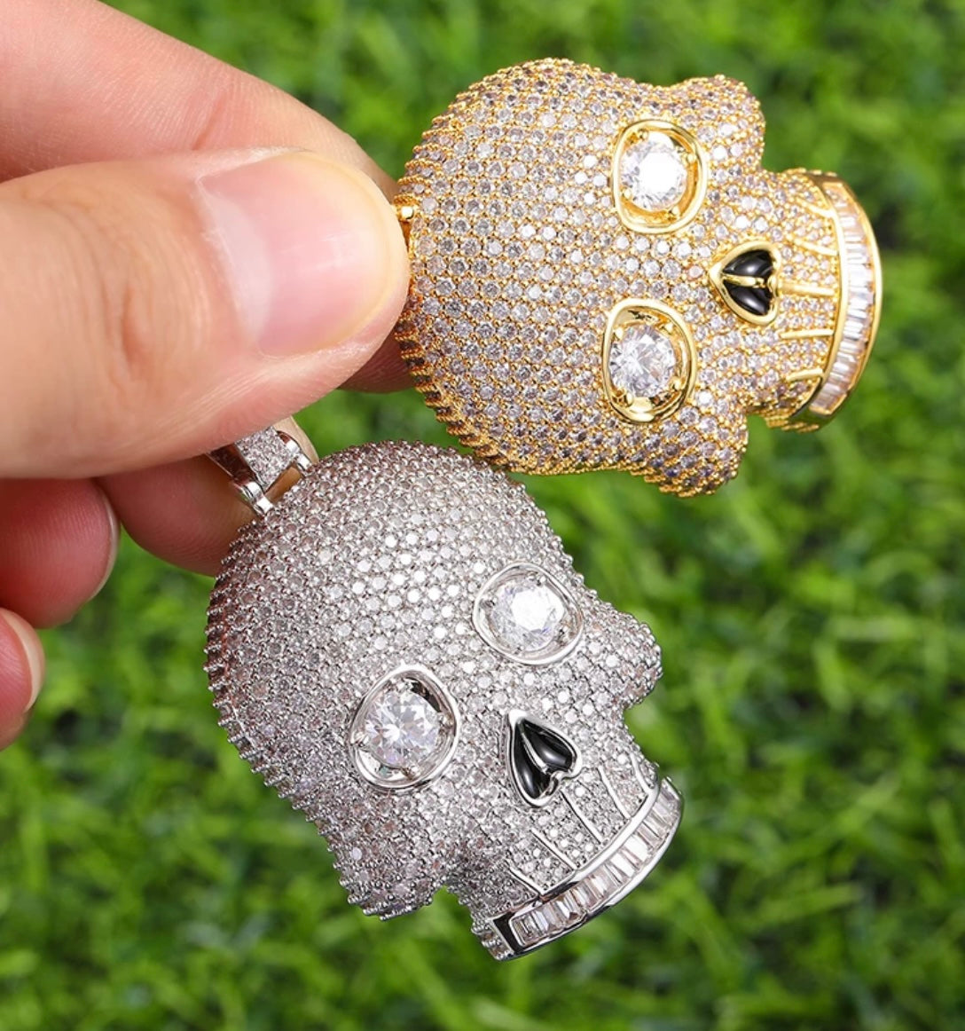 Iced Out Skull Head Pendant