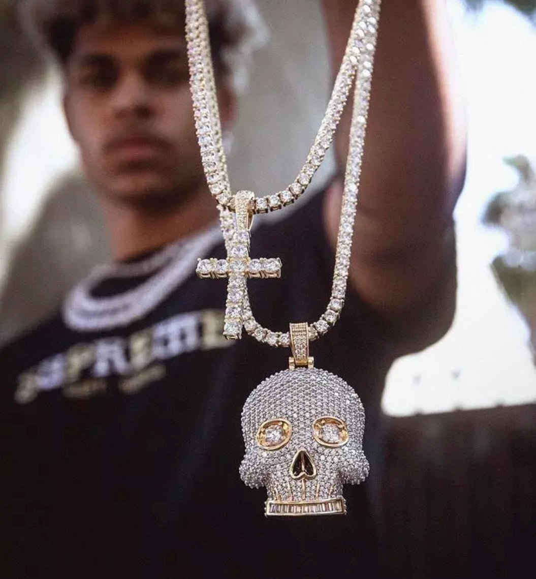 Iced Out Skull Head Pendant