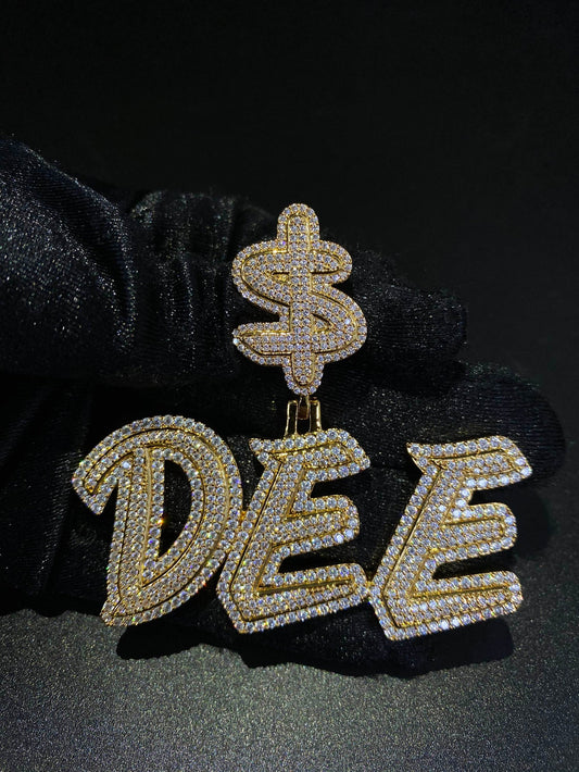 Custom Money Name Pendant Moissanite