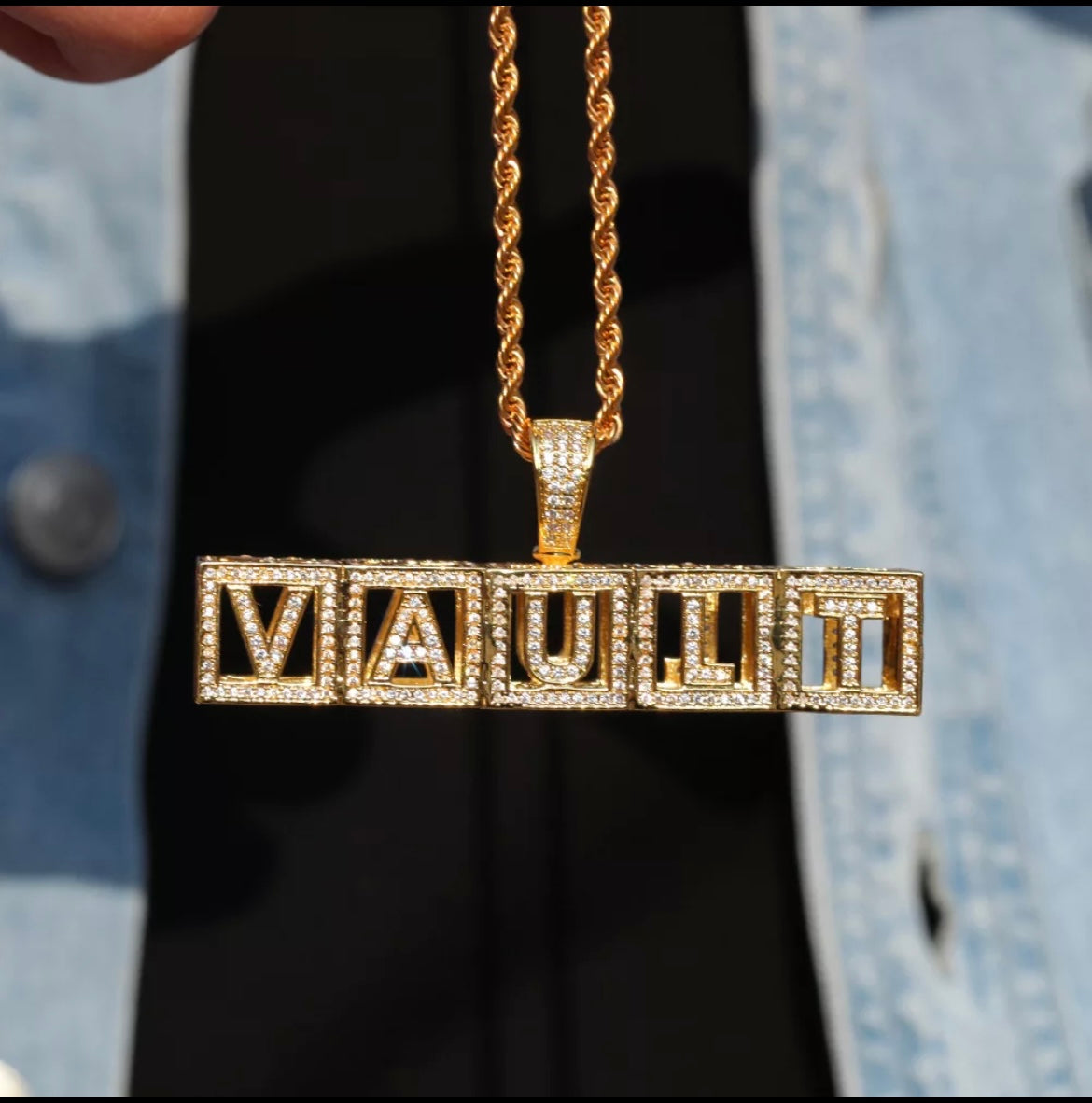 custom block necklace