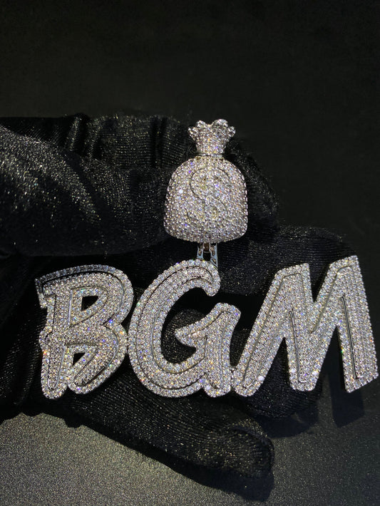 Money Bag Custom Pendant Moissanite