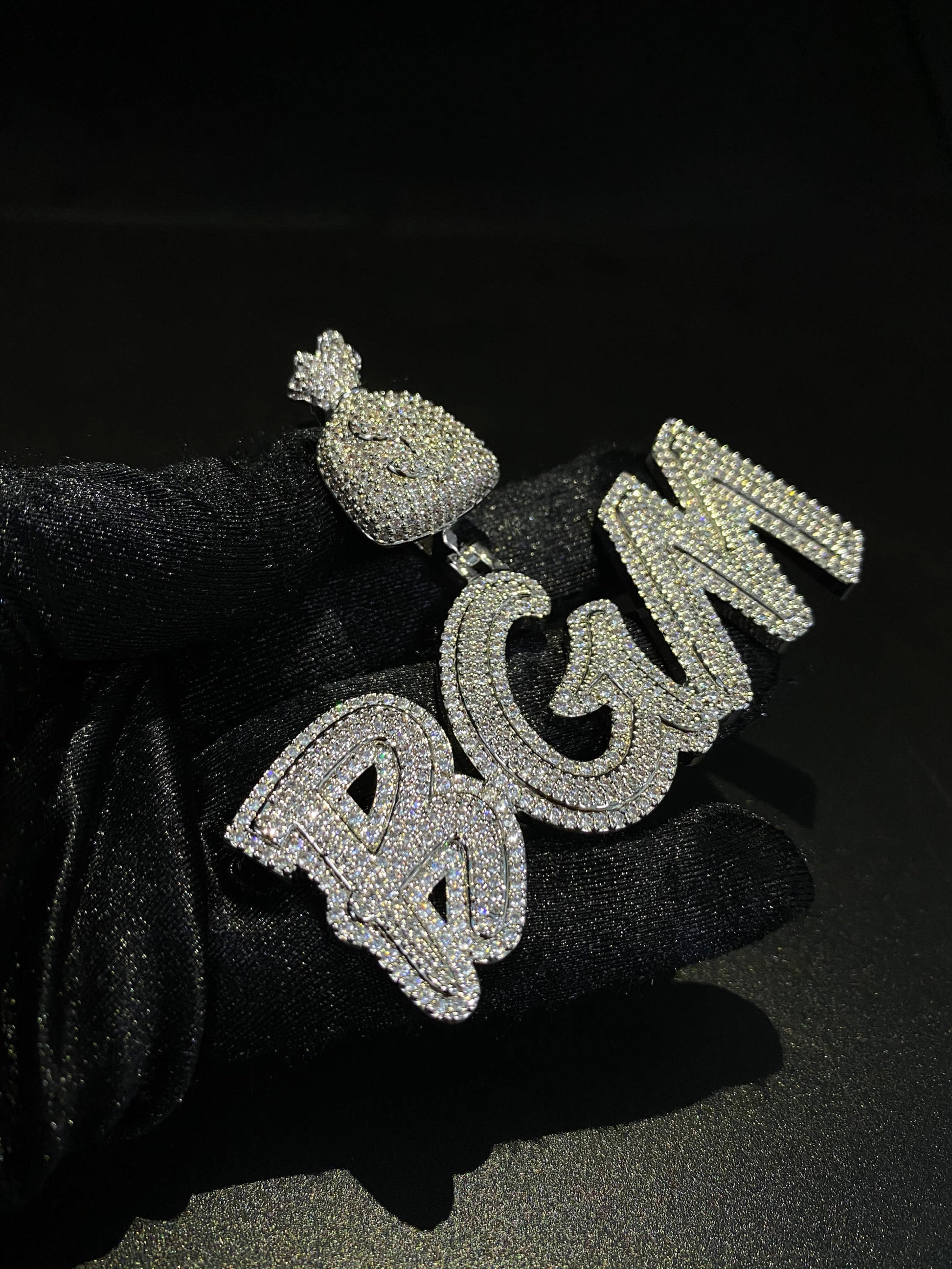 Custom Money Bag Letter Necklace