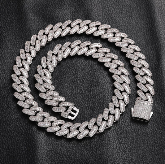 Baguette Diamond Cuban Link Chain
