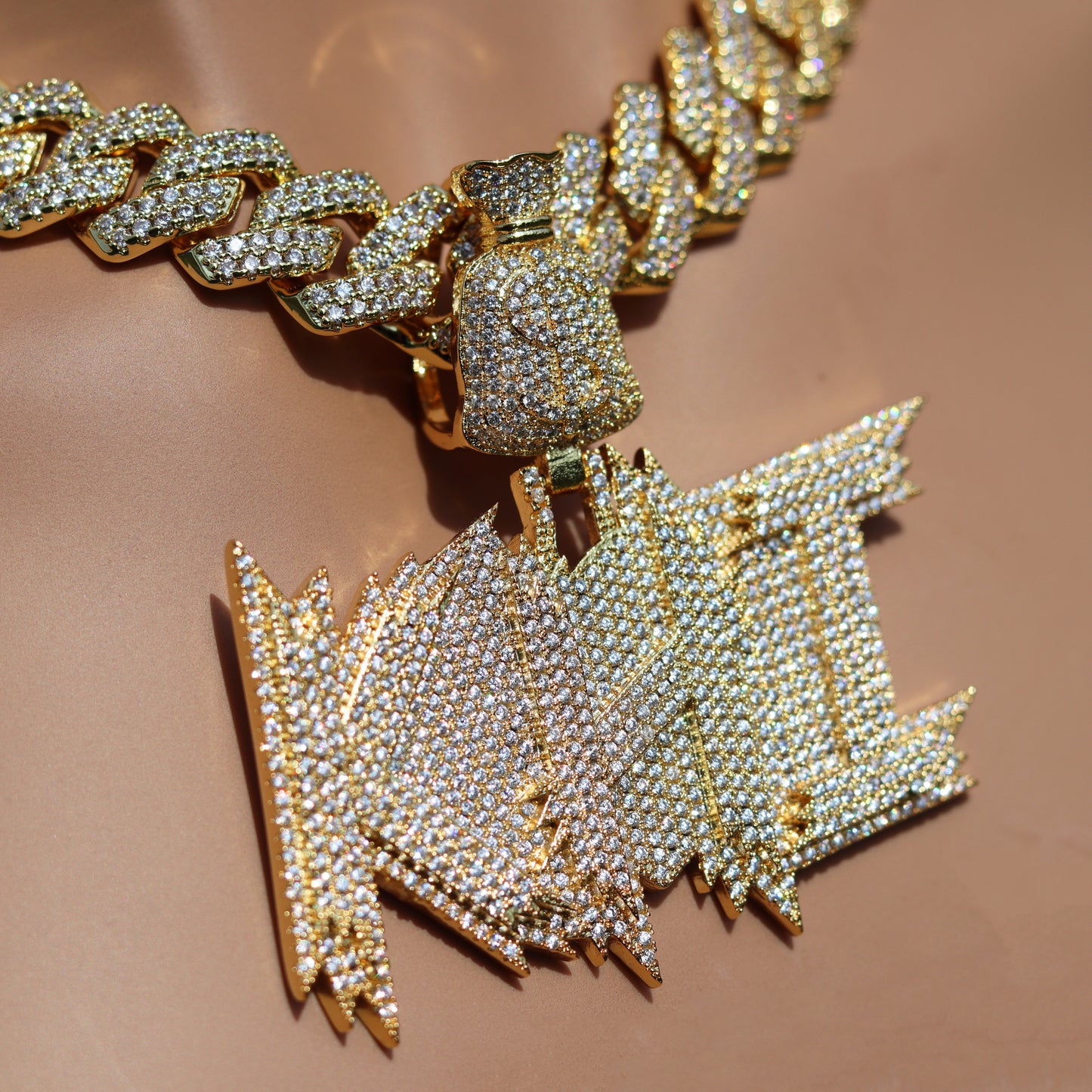 Custom Diamond Money Bag Pendant