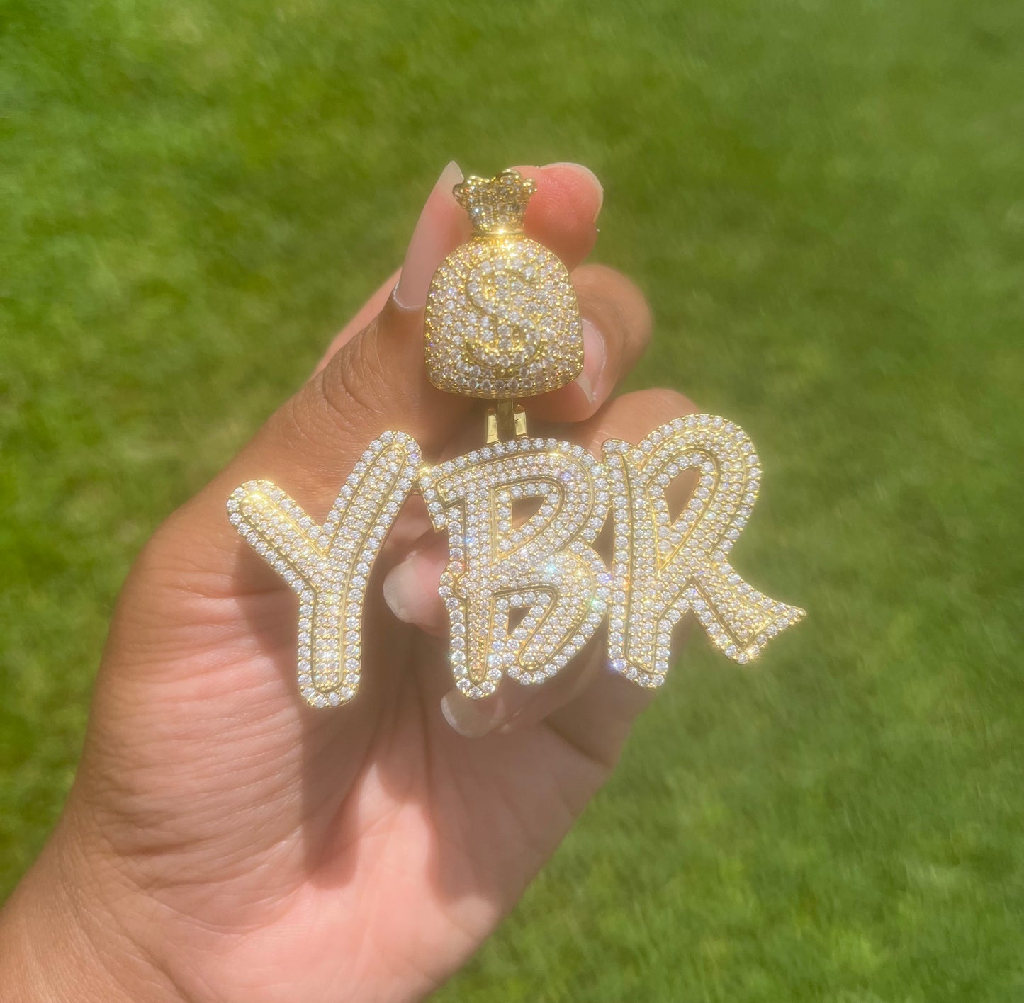 Money Bag Custom Pendant Moissanite