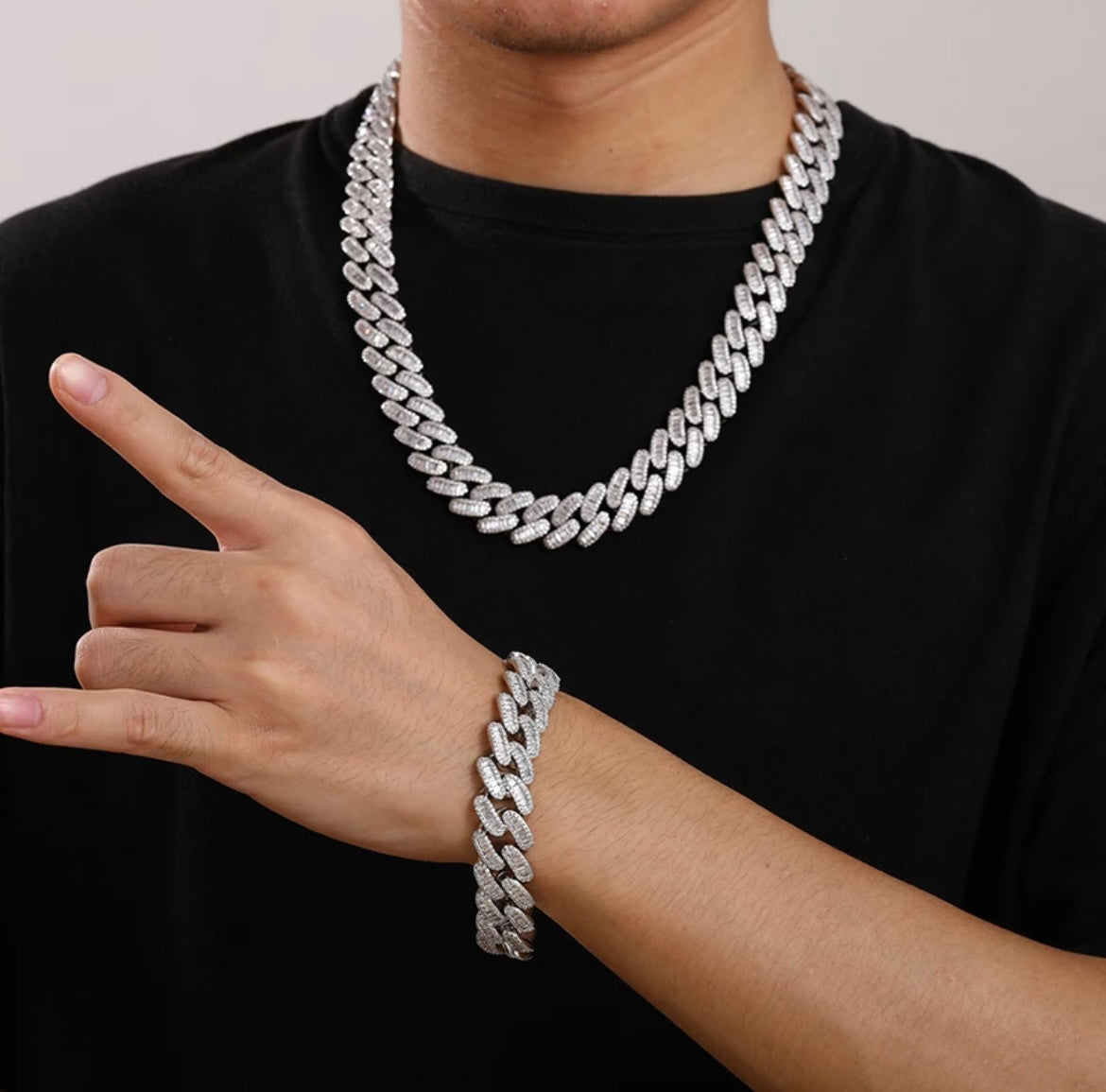 Baguette Diamond Cuban Link Chain