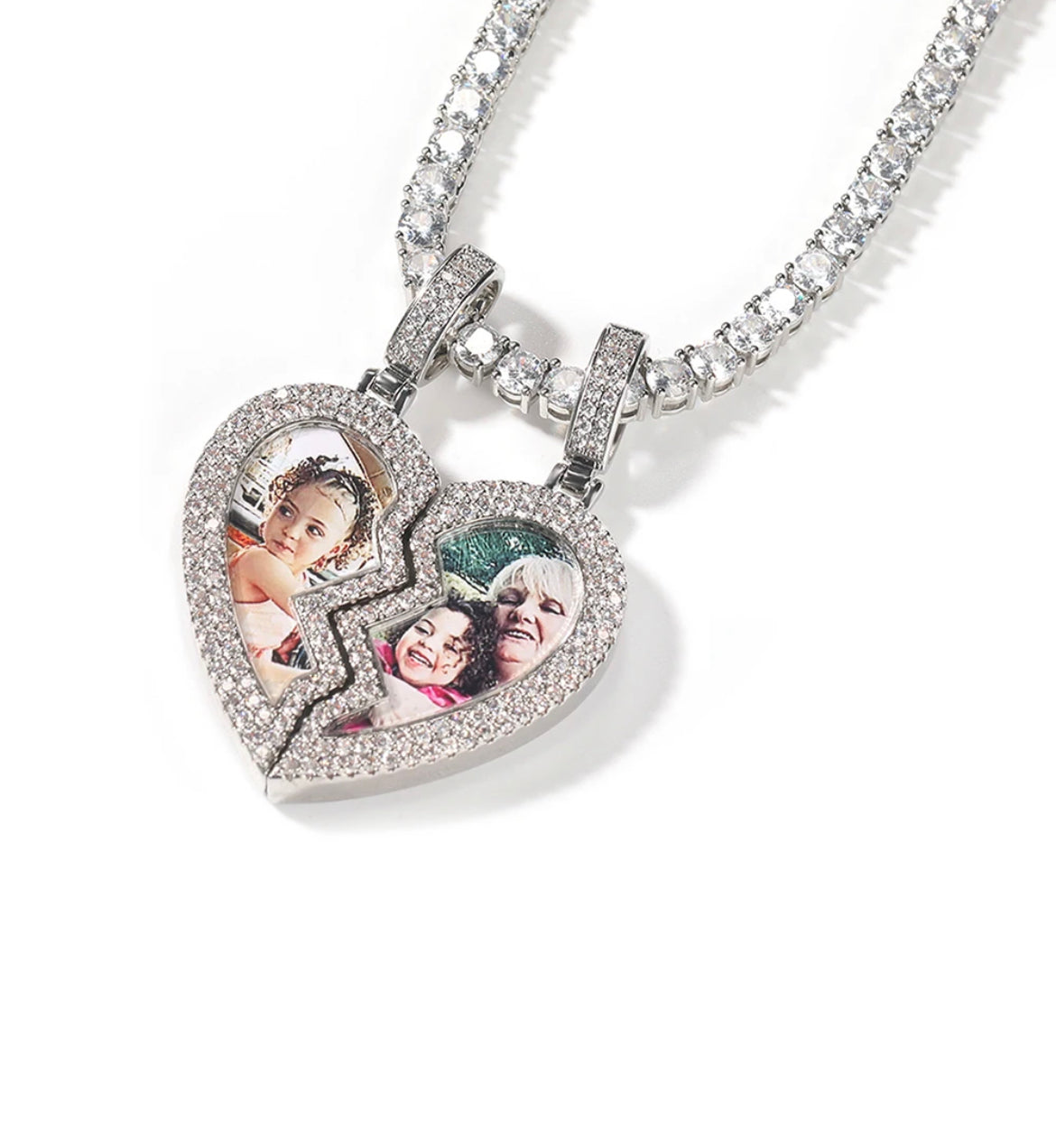 Broken Heart Custom Photo Pendant