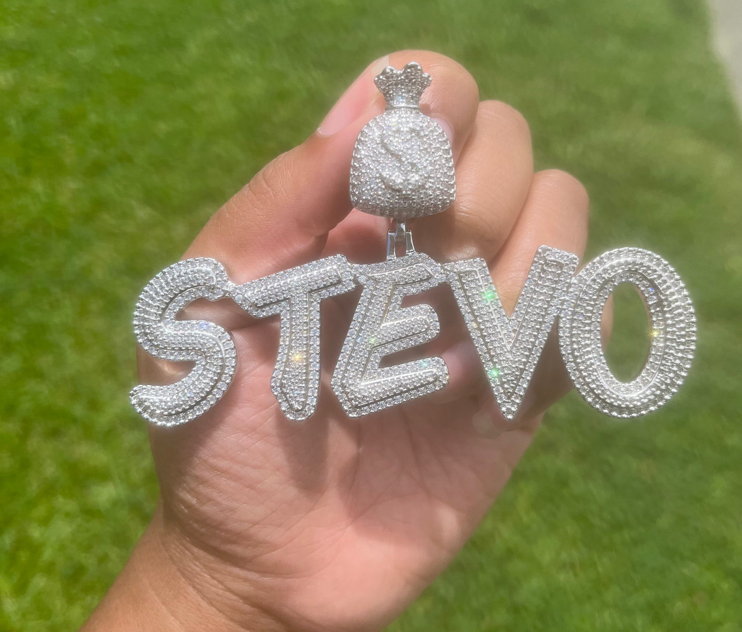 Money Bag Custom Pendant Moissanite