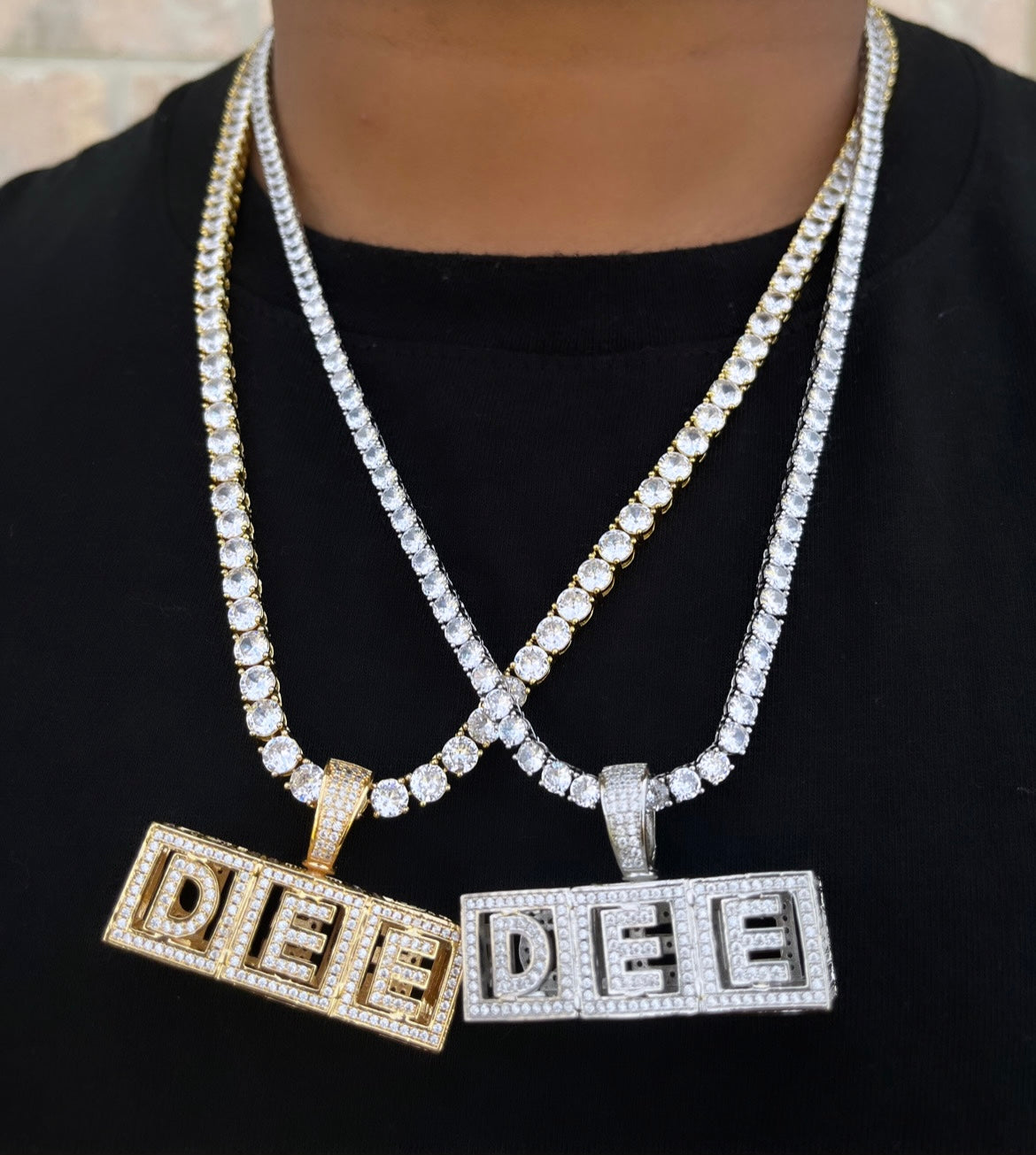 custom block letters iced out