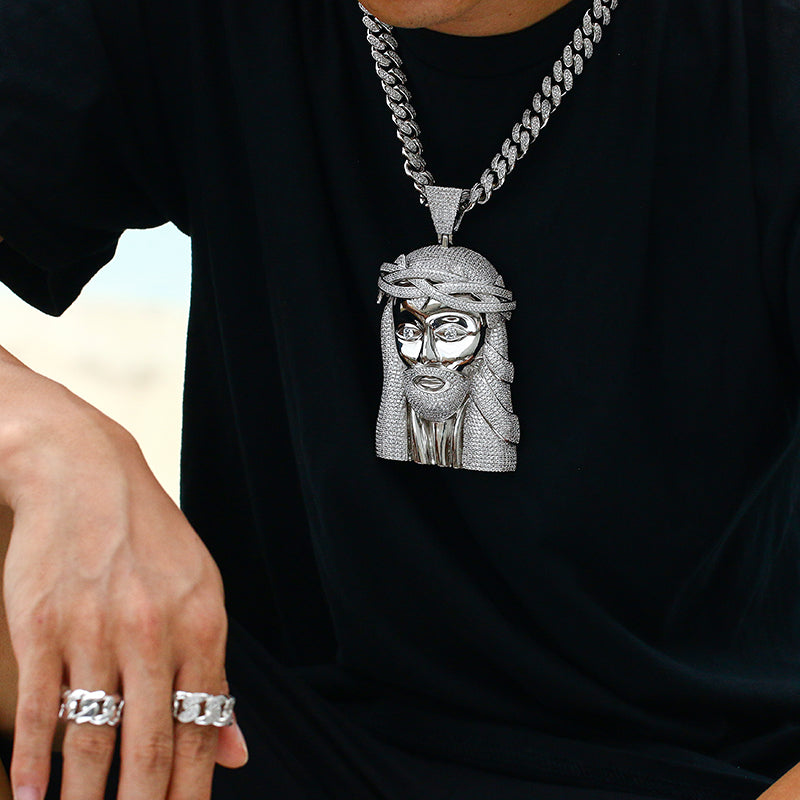 Big Iced Out Jesus Pendant