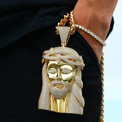 Big Iced Out Jesus Pendant