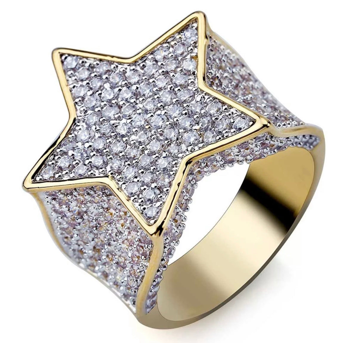 Iced Pointed Star Ring