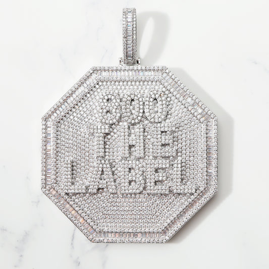 Custom Round Name Pendant Moissanite