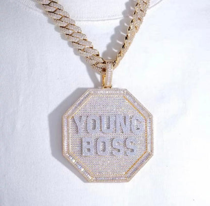 Custom Round Name Pendant iced out 