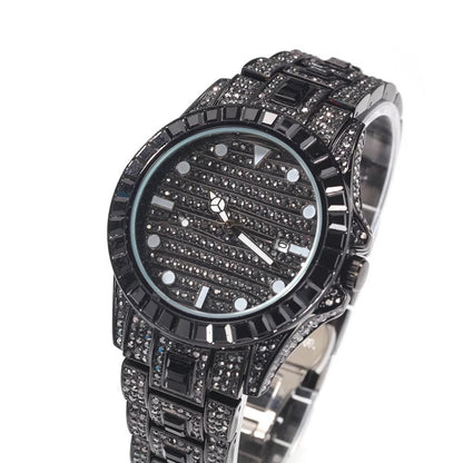 Baguette Round Iced Out Watch
