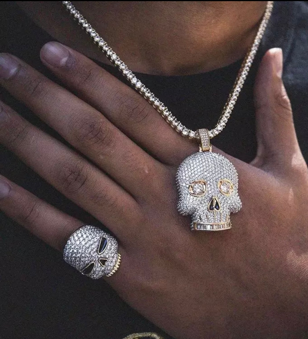 Iced Out Skull Head Pendant