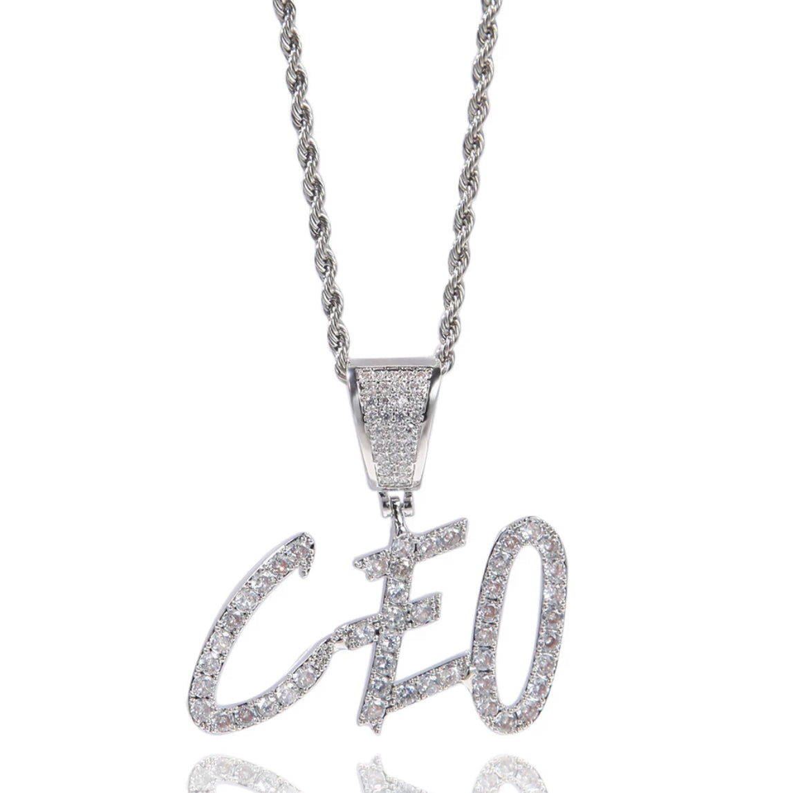 custom letters necklace iced out